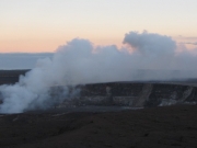 Views of Kilauea steam from the Jagger Museum, Hawaii Volcanoes National Park                               