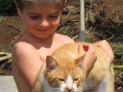 Micah with their cat Maui..he reminds me of Sumo!                               