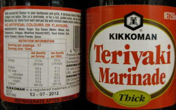 Teriyaki Marinade Yeast Extract Spice Blah