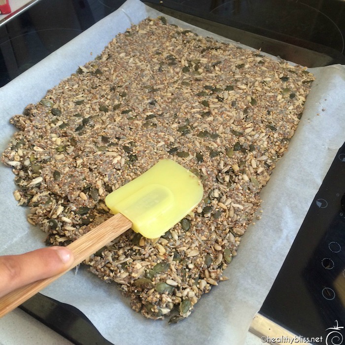Spread cracker mix evenly on pan and be sure to use parchment paper so they don't stick!